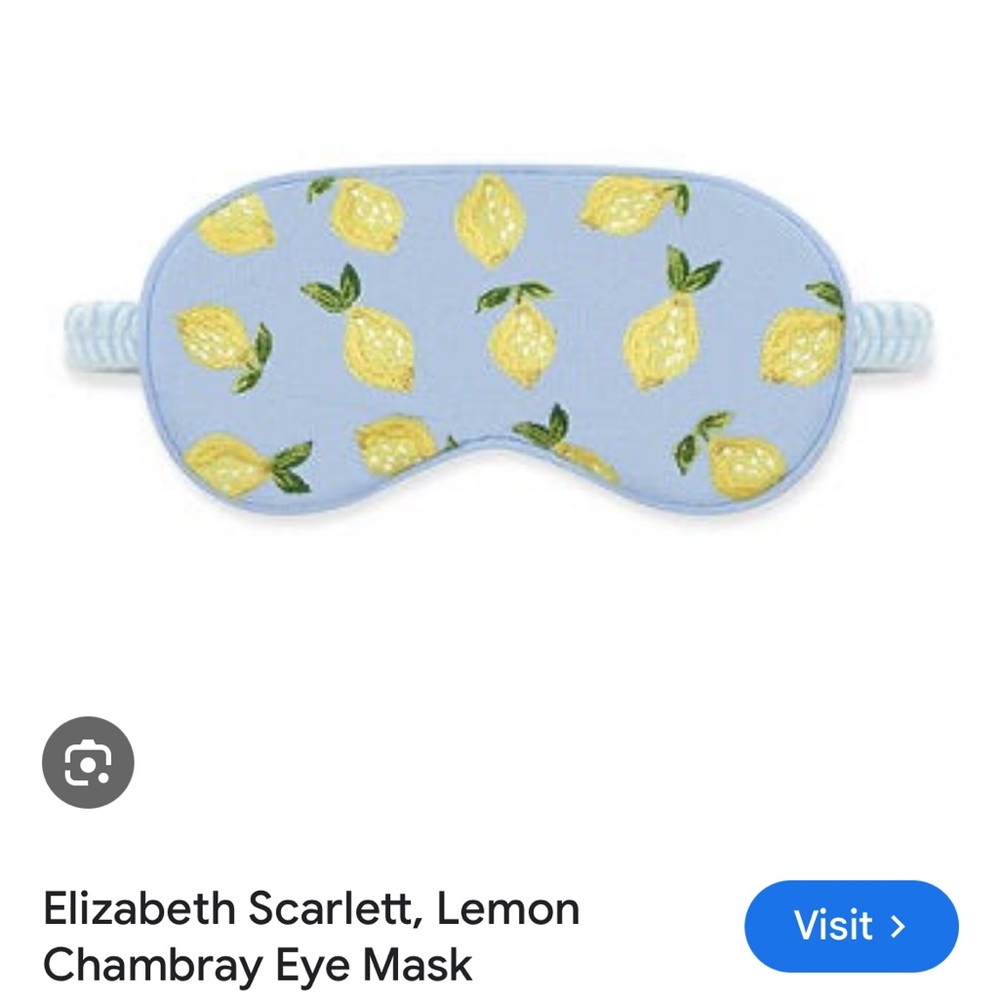 Lemon Chambray Eye Sleep Mask - Lavender scented by Elizabeth Scarlett